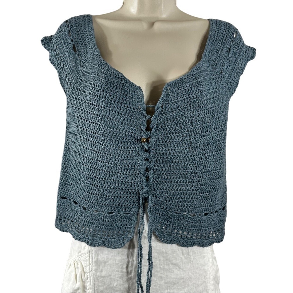 Closet Blue Crochet Blouse